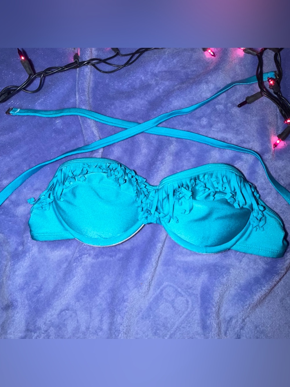 Xhilaration Bright Turquoise Bikini Top